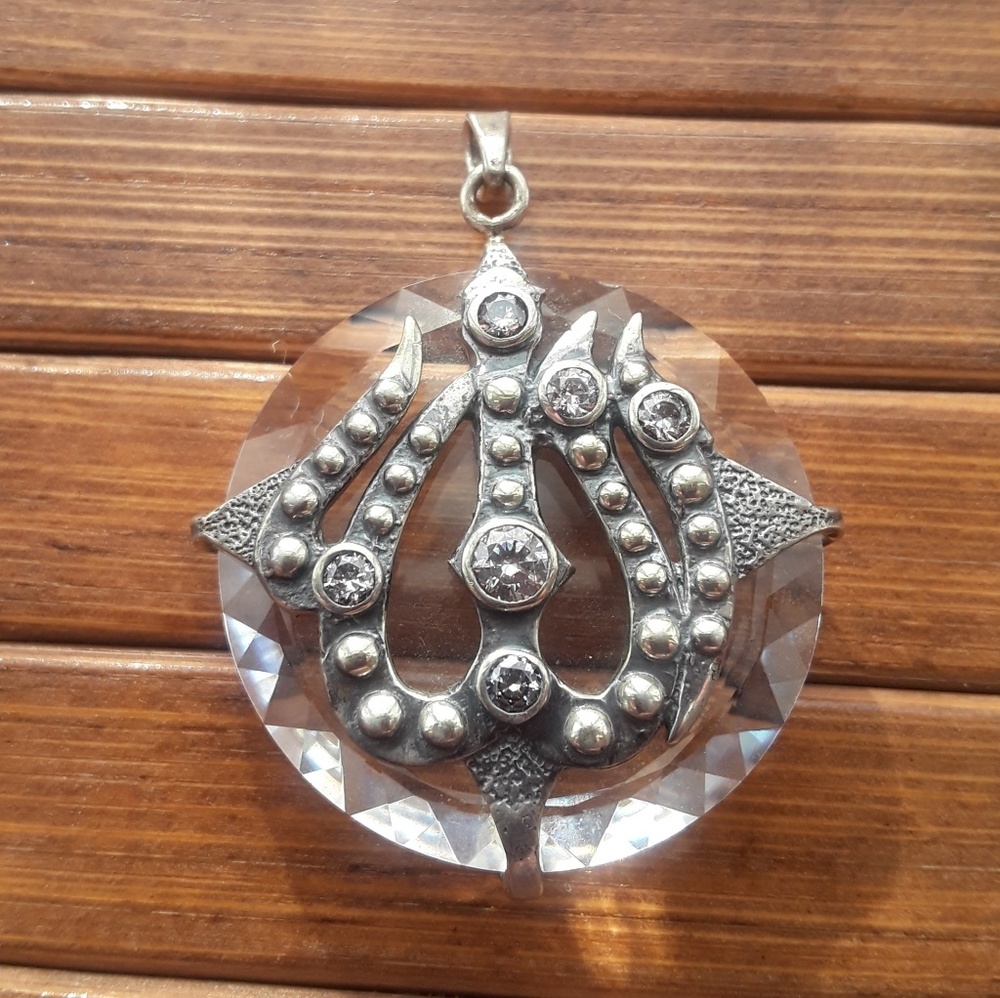 Allah 925 sterling silver crystal pendant